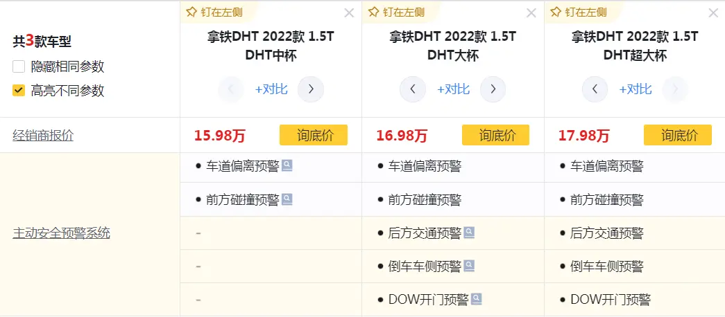 颜值高动力足，百公里油耗4.9L，15.98-17.98万拿铁DHT怎么选？插图10